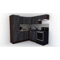 Bucatarie de Colt GENA NEW 10 ST. 190-200, Fara Corp de Cuptor, Wenge / Decor 8509